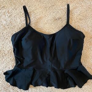 Janela Bay black tankini peplum swim top size medium